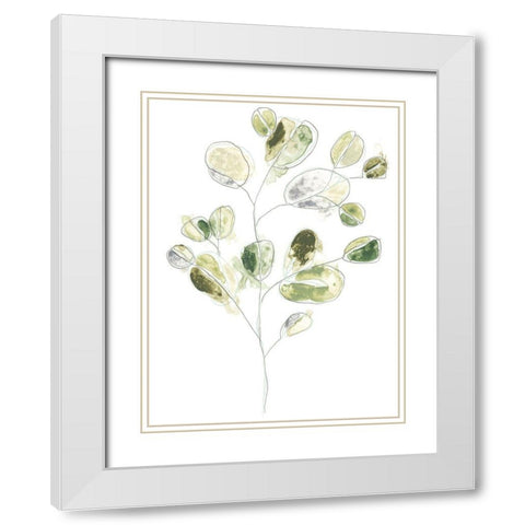 Sea Greens I White Modern Wood Framed Art Print with Double Matting by Vess, June Erica