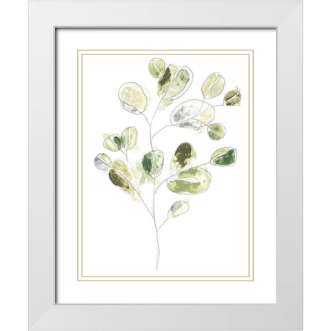Sea Greens I White Modern Wood Framed Art Print with Double Matting by Vess, June Erica