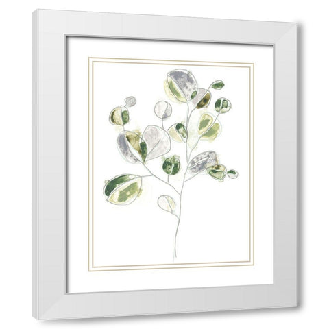 Sea Greens II White Modern Wood Framed Art Print with Double Matting by Vess, June Erica
