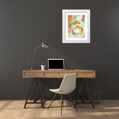 Pop Blossom II White Modern Wood Framed Art Print with Double Matting by Zarris, Chariklia