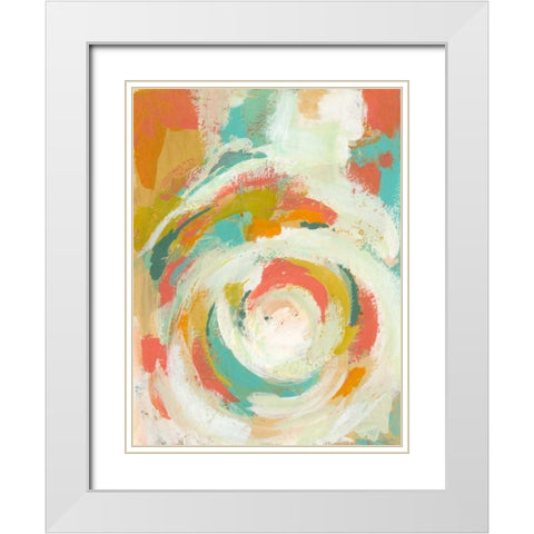 Pop Blossom II White Modern Wood Framed Art Print with Double Matting by Zarris, Chariklia