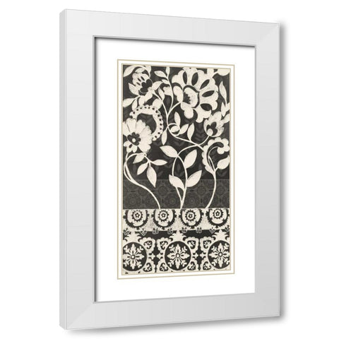 Midnight Batik I White Modern Wood Framed Art Print with Double Matting by Zarris, Chariklia