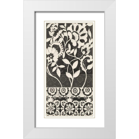 Midnight Batik I White Modern Wood Framed Art Print with Double Matting by Zarris, Chariklia