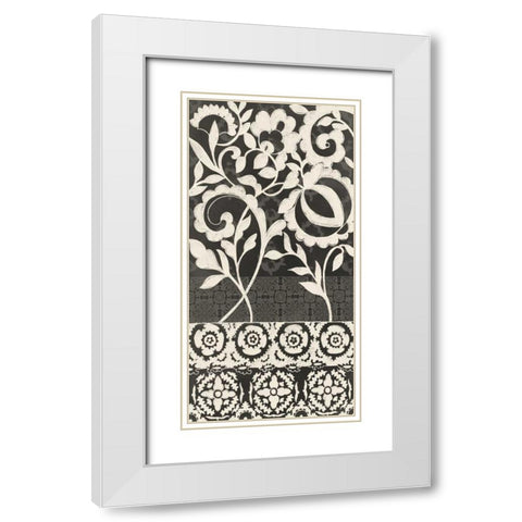 Midnight Batik II White Modern Wood Framed Art Print with Double Matting by Zarris, Chariklia