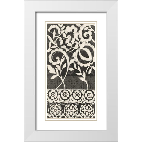 Midnight Batik II White Modern Wood Framed Art Print with Double Matting by Zarris, Chariklia