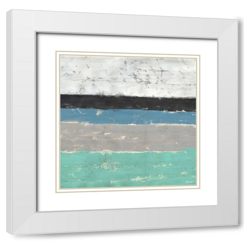 Seawall I White Modern Wood Framed Art Print with Double Matting by Butler, John