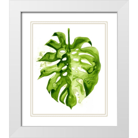 Monstera II White Modern Wood Framed Art Print with Double Matting by Popp, Grace