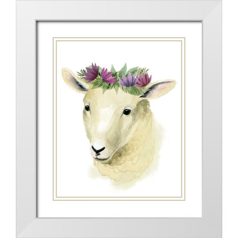 Precious Barnyard IV White Modern Wood Framed Art Print with Double Matting by Popp, Grace