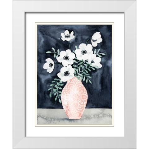 Nighttime Anemones II White Modern Wood Framed Art Print with Double Matting by Popp, Grace