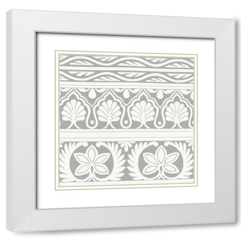Ornamental Detail II White Modern Wood Framed Art Print with Double Matting by Vision Studio