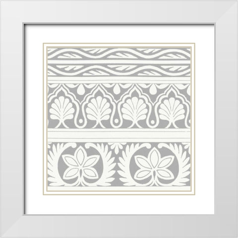 Ornamental Detail II White Modern Wood Framed Art Print with Double Matting by Vision Studio