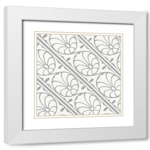 Ornamental Detail III White Modern Wood Framed Art Print with Double Matting by Vision Studio