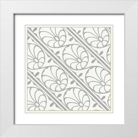 Ornamental Detail III White Modern Wood Framed Art Print with Double Matting by Vision Studio