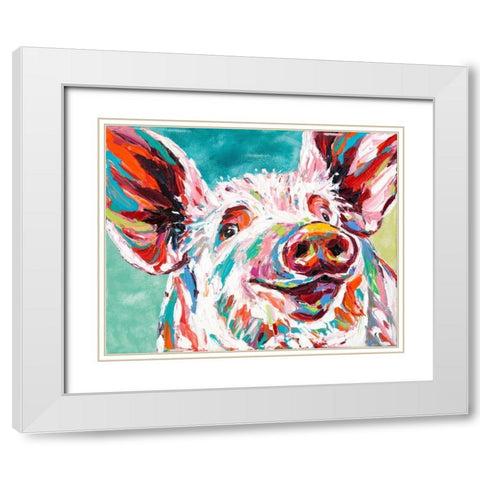 Piggy I White Modern Wood Framed Art Print with Double Matting by Vitaletti, Carolee