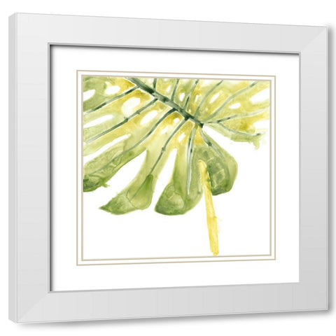 Verdant Impressions I White Modern Wood Framed Art Print with Double Matting by Vess, June Erica