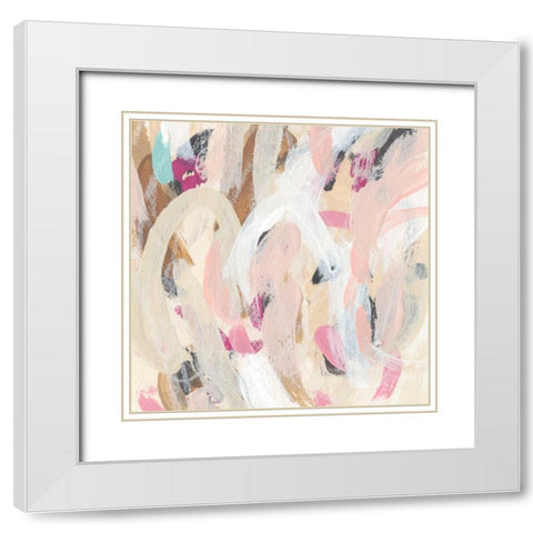 Carnivale IV White Modern Wood Framed Art Print with Double Matting by Vess, June Erica