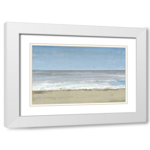 Beach Walking Day II White Modern Wood Framed Art Print with Double Matting by OToole, Tim