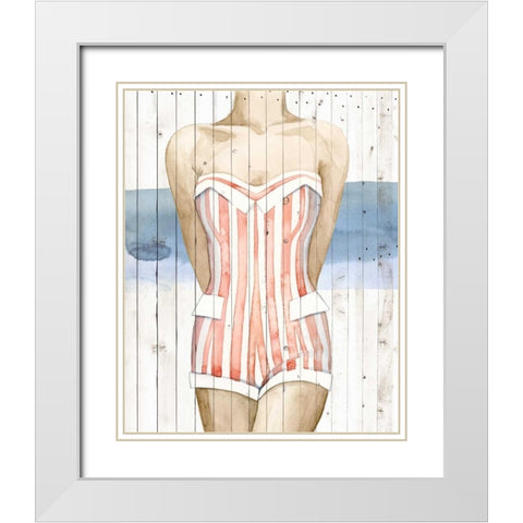 Bygone Bathers II White Modern Wood Framed Art Print with Double Matting by Popp, Grace
