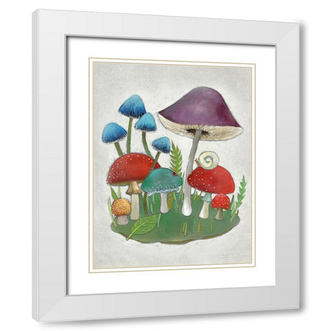 Mushroom Collection II White Modern Wood Framed Art Print with Double Matting by Zarris, Chariklia