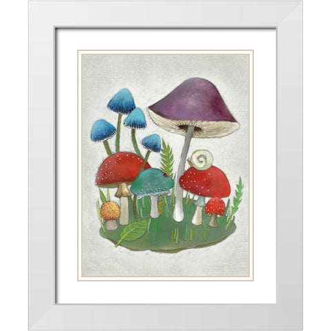 Mushroom Collection II White Modern Wood Framed Art Print with Double Matting by Zarris, Chariklia