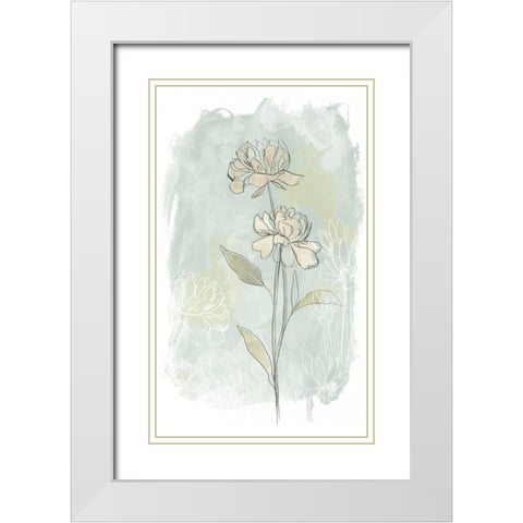 Stone Flower Study II White Modern Wood Framed Art Print with Double Matting by Vess, June Erica