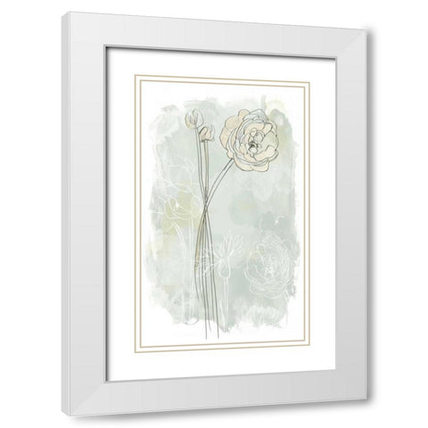 Stone Flower Study III White Modern Wood Framed Art Print with Double Matting by Vess, June Erica