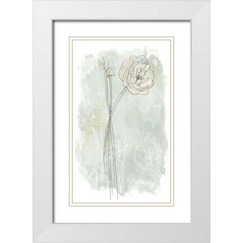 Stone Flower Study III White Modern Wood Framed Art Print with Double Matting by Vess, June Erica