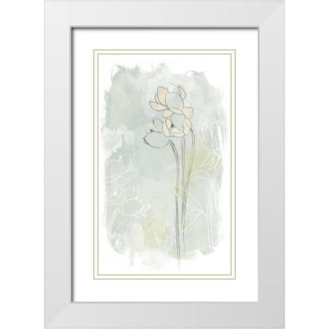 Stone Flower Study IV White Modern Wood Framed Art Print with Double Matting by Vess, June Erica