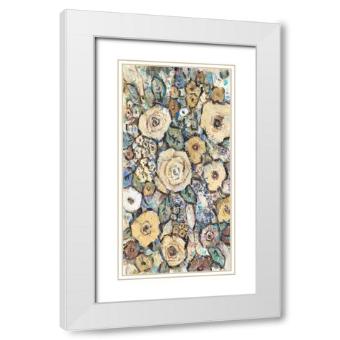 Decorative Flowers I White Modern Wood Framed Art Print with Double Matting by OToole, Tim