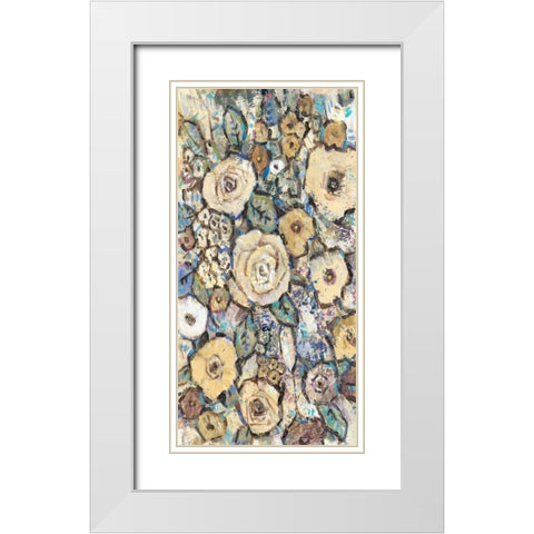 Decorative Flowers I White Modern Wood Framed Art Print with Double Matting by OToole, Tim