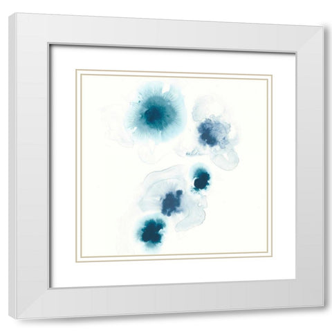 Protea Blue I White Modern Wood Framed Art Print with Double Matting by Vess, June Erica