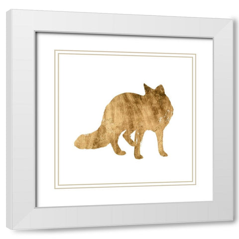 Brushed Gold Animals III White Modern Wood Framed Art Print with Double Matting by Popp, Grace