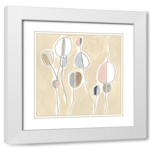 String Garden II White Modern Wood Framed Art Print with Double Matting by Vess, June Erica