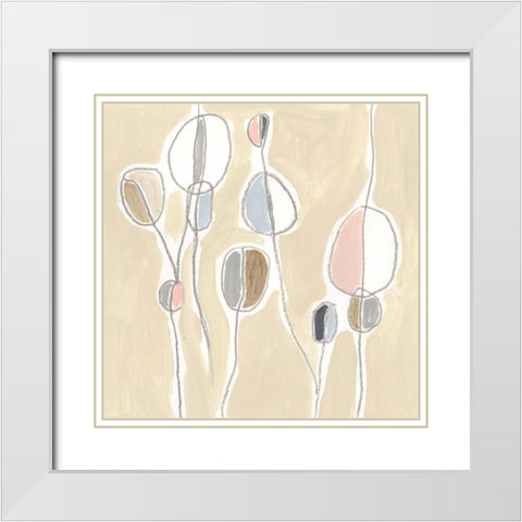 String Garden II White Modern Wood Framed Art Print with Double Matting by Vess, June Erica