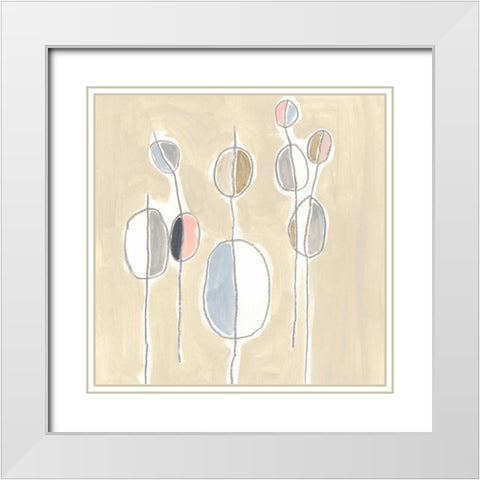 String Garden IV White Modern Wood Framed Art Print with Double Matting by Vess, June Erica