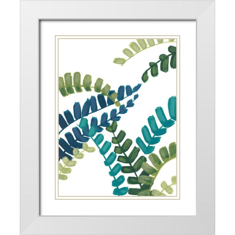 Tropical Thicket I White Modern Wood Framed Art Print with Double Matting by Vess, June Erica