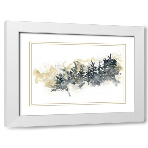 Misty Hillside II White Modern Wood Framed Art Print with Double Matting by Vess, June Erica