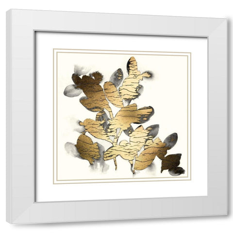 Gilt Garden III White Modern Wood Framed Art Print with Double Matting by Vess, June Erica
