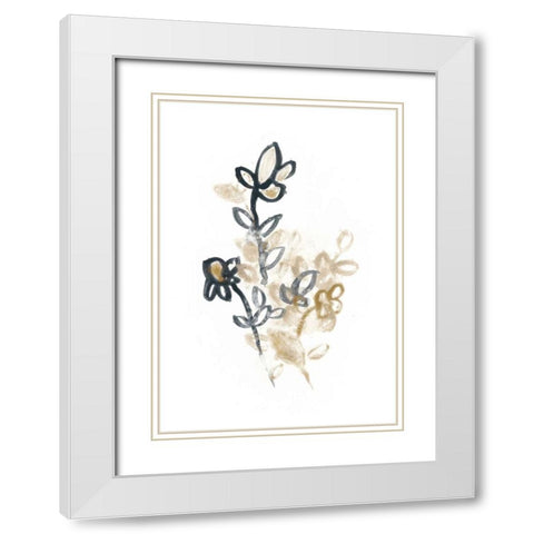 Bronze Bouquet I White Modern Wood Framed Art Print with Double Matting by Vess, June Erica