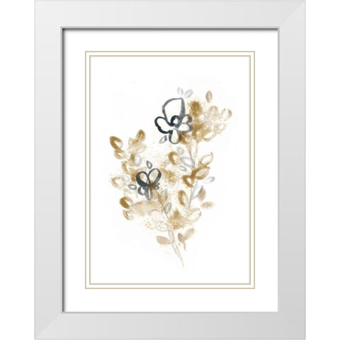 Bronze Bouquet III White Modern Wood Framed Art Print with Double Matting by Vess, June Erica