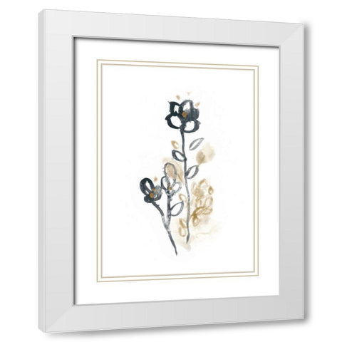 Bronze Bouquet IV White Modern Wood Framed Art Print with Double Matting by Vess, June Erica