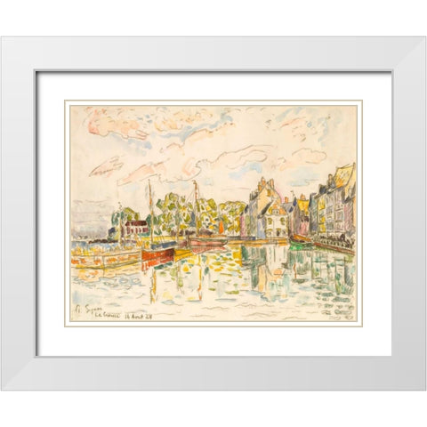 Le Croisic I White Modern Wood Framed Art Print with Double Matting by Signac, Paul