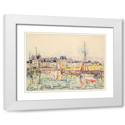 Le Croisic II White Modern Wood Framed Art Print with Double Matting by Signac, Paul