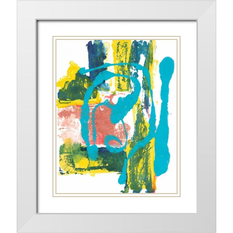 Happy Thoughts II White Modern Wood Framed Art Print with Double Matting by Combs, Joyce