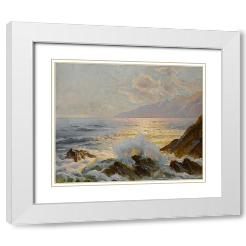 Main Seascape II White Modern Wood Framed Art Print with Double Matting by Westchiloff, Constantin Alexandrovitch