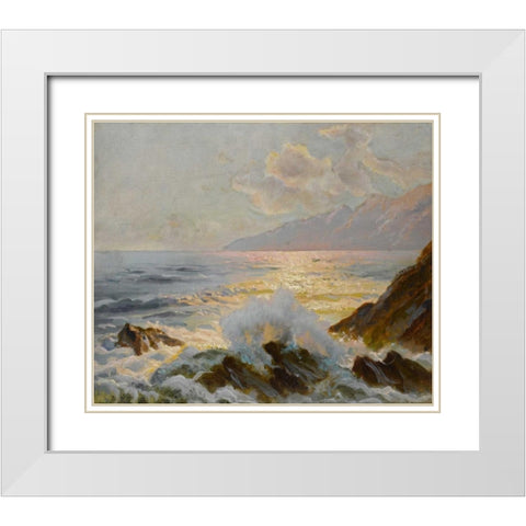 Main Seascape II White Modern Wood Framed Art Print with Double Matting by Westchiloff, Constantin Alexandrovitch