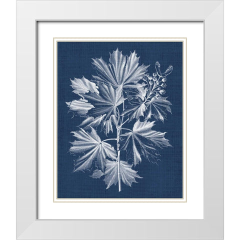 Foliage Chintz V White Modern Wood Framed Art Print with Double Matting by Vision Studio