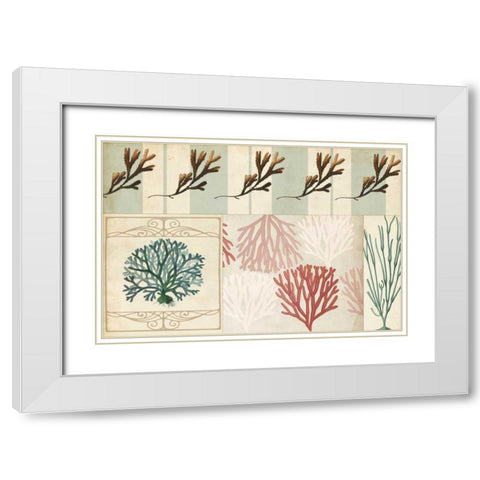 Coastal Patternbook I White Modern Wood Framed Art Print with Double Matting by Vision Studio