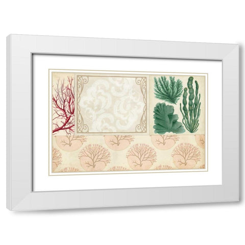 Coastal Patternbook II White Modern Wood Framed Art Print with Double Matting by Vision Studio