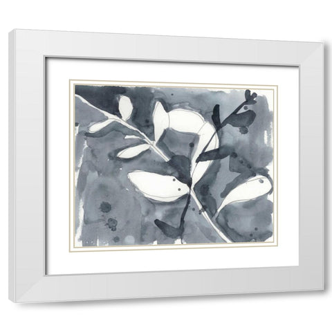 Branch Contours I White Modern Wood Framed Art Print with Double Matting by Goldberger, Jennifer